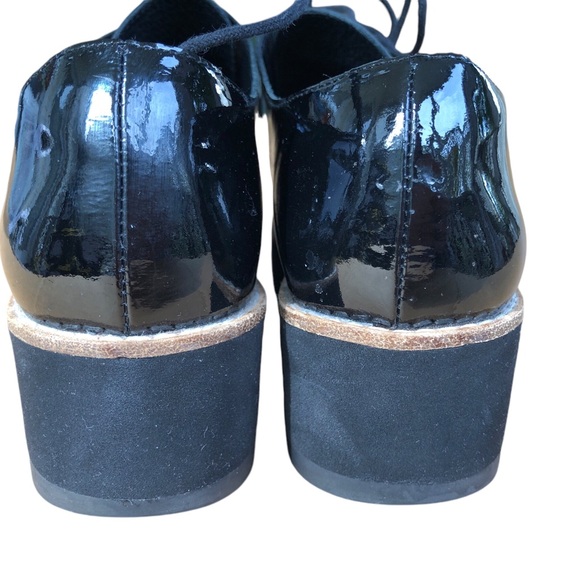 Eileen Fisher EDDY PATENT LEATHER PLATFORM black OXFORD size 6 nwot - Picture 8 of 13
